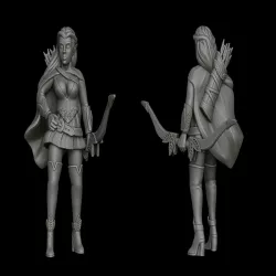 Elf / half-elf female ranger (28mm DnD miniature)