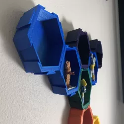 Modular Hexagonal Display Box with Dovetails