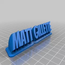 My Customized Sweeping 2-line name plate (text)