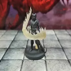 Tiefling Male Sorcerer with Swirling Flames