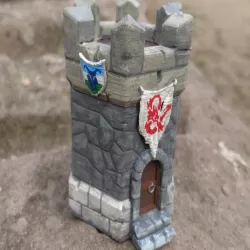 Transport tower box for Heroforge miniature (hex base)