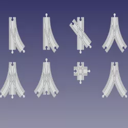 Wooden train crossroads collection compatible to IKEA set