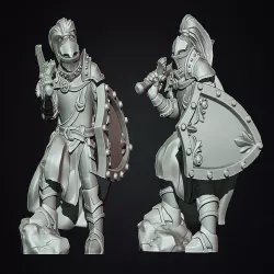 Fantasy medieval knight with shield