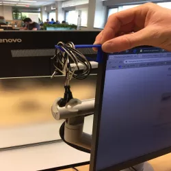Hook for headphones, jackets, towels, cables, etc