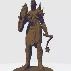 Orc Fighter Shield & Flail