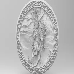 Perun (Odin) in plate (For CNC)