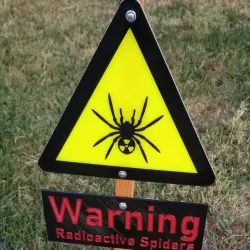  Radioactive Spiders Warning Sign for Halloween