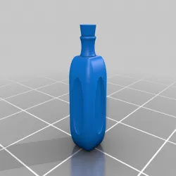 Square Poison or Medicine Bottle