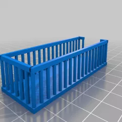 HO scale Roof deck for 20 ft. shipping container with railing