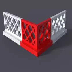 Lego-compatible corner fence
