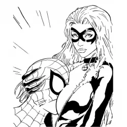 Spiderman and Black Cat stencil 2
