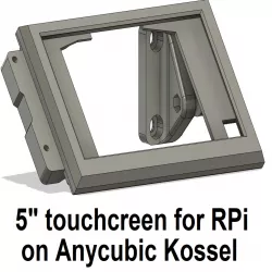 5" touchscreen frame for Rpi and Anycubic Kossel