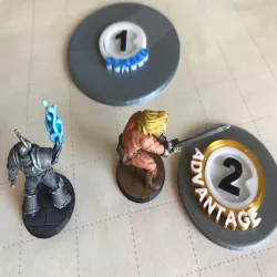 D&D Large (50mm) and Huge (75mm) Creature Base with Enemy Marker