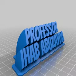 mized Sweeping 2-line name plate (text)