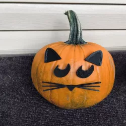Mr. Pumpkin Head/Halloween Cat Pumpkin Face/Kids Halloween Craft