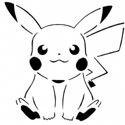 Pikachu stencil 3