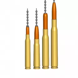 Rifle Ammo Pull Ball Chain, Keychain Knob | Handle | Fob | Finials