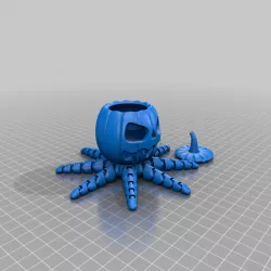Spooky mini jack o lantern octopus