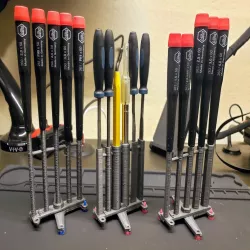 Tool Caddies. They lay flat, stand up, and interlock.