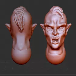 Dark Space Elf or Cultist Head 2