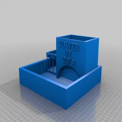 Dice tray with dice jail and tower