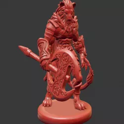 Lion Tabaxi Barbarian Miniature