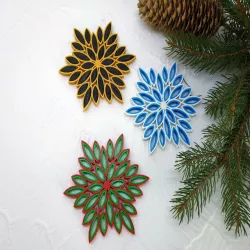 Multicolor snowflake  3d printed quilling