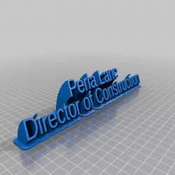 My Customized Sweeping 2-line name plate (Perla
