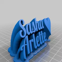 My Customized Sweeping 2-line name plate (text)sasha