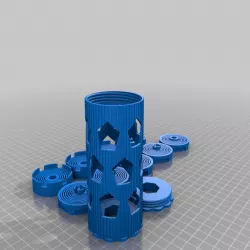 parametrized integrated auto-rewind spool holder for fit to "Ikea Lack enclosure five drybox in row no fillament buffer needed"