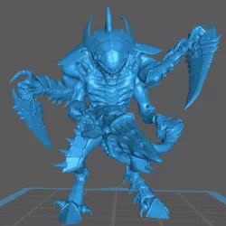 Space bug warrior with scythes 