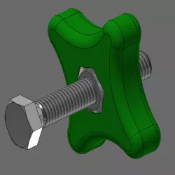 Star handle for M8 hex nut
