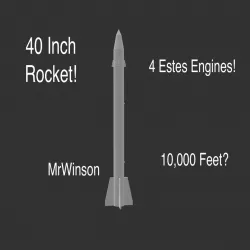 40 Inch Rocket W/ 4 Estes Engines