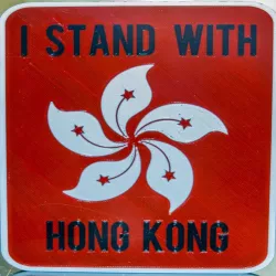 Hong Kong Support Placard (with bonus Chinese flag!)