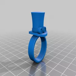 Top hat ring with goggles steampunck - Bague chapeau haut de forme avec lunettes steampuck/geek