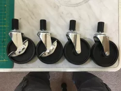 1" Caster Support for Wire Shelving Poles