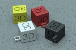 3D Cube Keychain