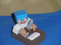 Boat from Minecraft scaled to Minecraft figures sold in stores