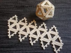 Customizable hinge/snap Icosahedron net