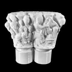 Double Capital with Nativity Scenes