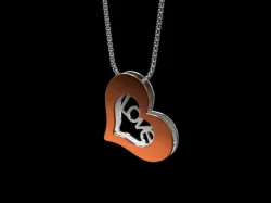 Double heart pendant