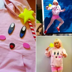 Kirby Face Costume and Star Rod Wand!