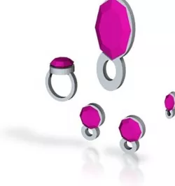 lara pink sapphire full jewelry set has stl, obj, wrl, x3d,