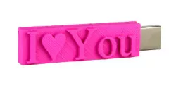 Personalised USB flash drive - 3D printed I LOVE YOU shaped