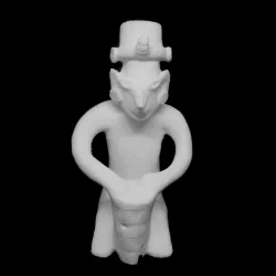 Pottery figure of a drummer at The British Museum, London