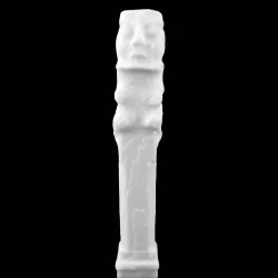 Pottery Tomb Pillar with a Squatting Guardian Figure on Top at The British Museum, London