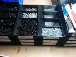 Stacking screw and tool boxes