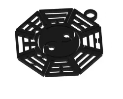 Yin-Yang Locket 2-inch Black