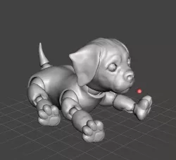 3d Jointed Puppy Dog Lying Down