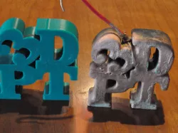 3d print coated with solid copper metal
